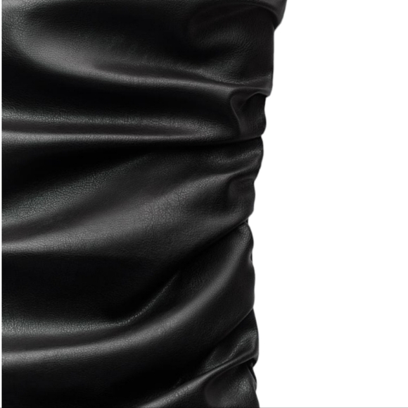 Zara Leather effect Black Mini Dress size Large - Picture 5 of 10